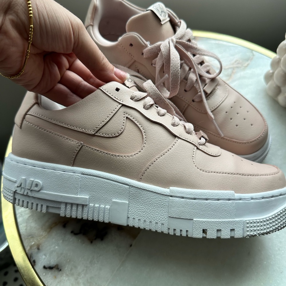 Nike Air Force 1s blush sneakers